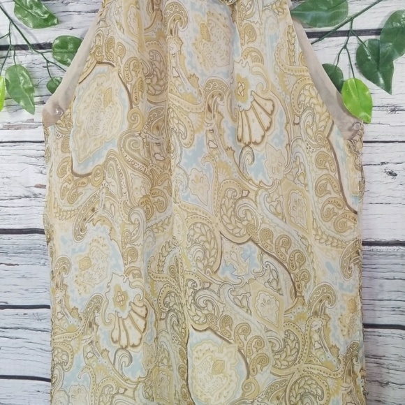 Elena Solano 100% silk high neck sleeveless blouse - Picture 4 of 8